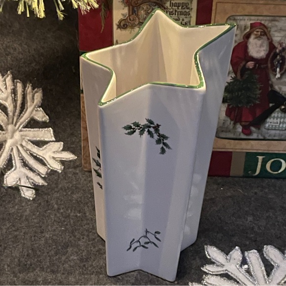 Spode Made in England Star-Shaped Christmas Tree Vase S3324-A1 Back Approx 6.75" - Picture 2 of 16